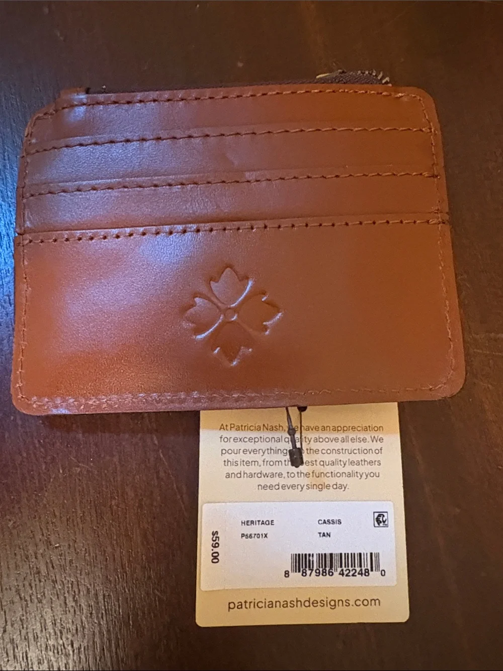 Patricia Nash heritage cassis Leather Card Holder